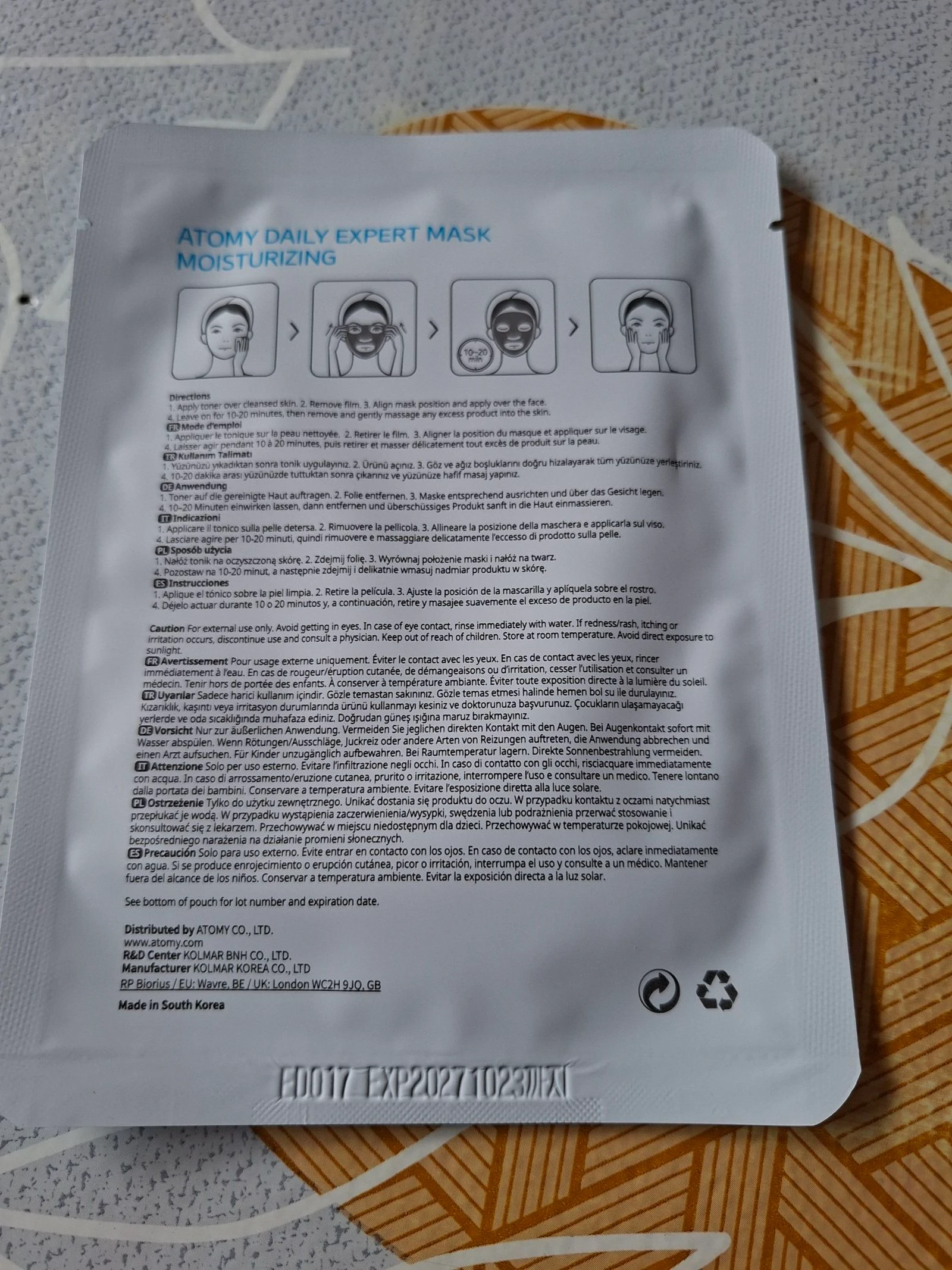 Atomy Daily Expert Mask Hydrating Face Mask – New – photo 2